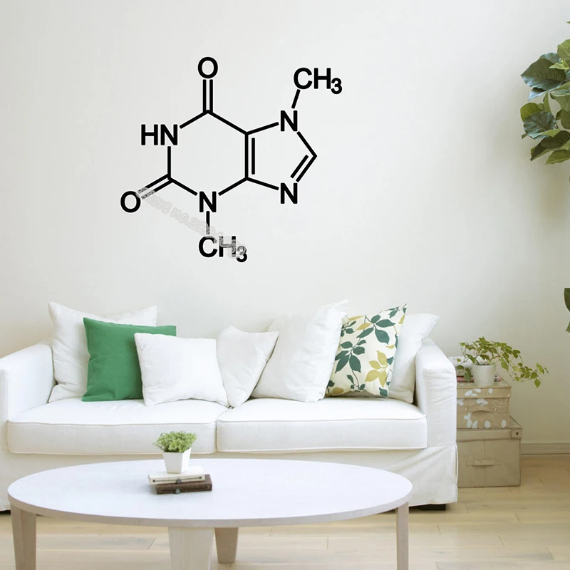 Chocolate Molecule Wall Sticker theobromine Chemical Equation Science element Decal Illustration Study Laboratory Mural EB580 | Дом и сад
