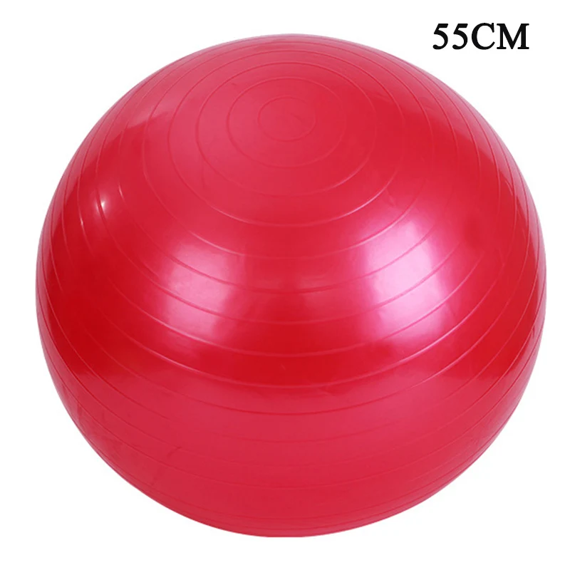 55CM Red Мяч для йоги, для гимнастики и фитнеса, мяч для пилатеса, баланс, упражнения, тренажерный зал, для помещений, для фитнеса, тренировки, йога, ядро, 45-95 см, насос - Цвет: 55CM Red