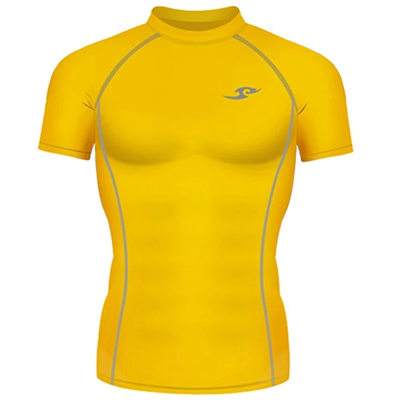 Новейшие мужские облегающие компрессионные базовые слои желтые длинные и