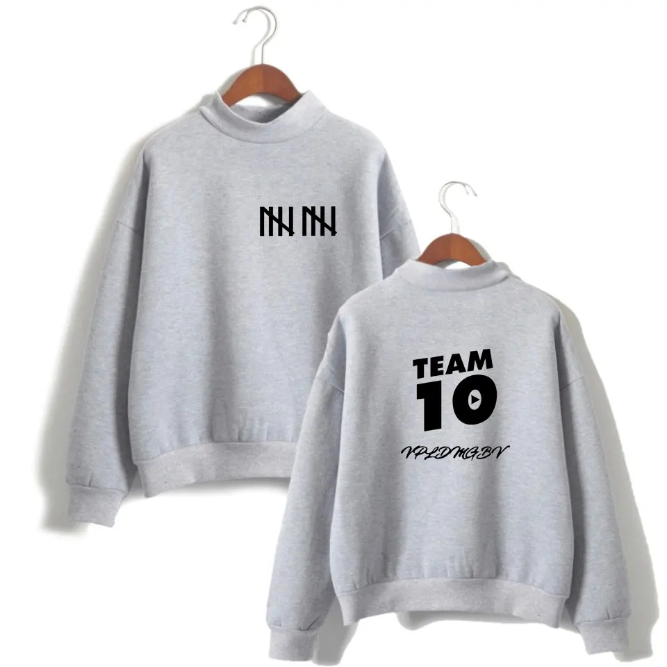 Jake Paul team 10 Sweatshirts Autumn Winter Fleece Thick Turtle Neck Pullove Women Hoodies |