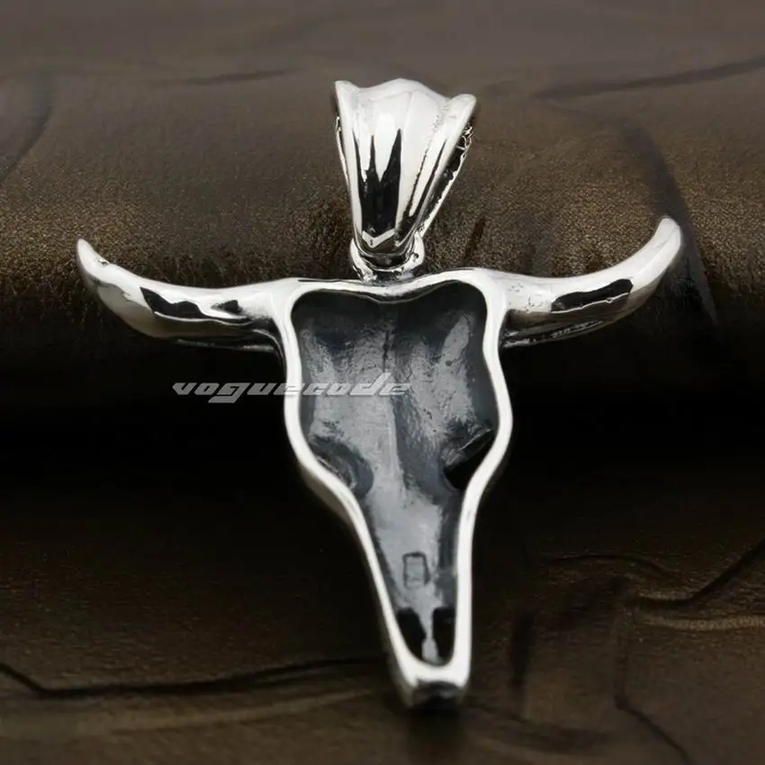 LINSION высшее качество Очаровательная большая фотолампа серебряная 8B004|biker pendant|buffalo