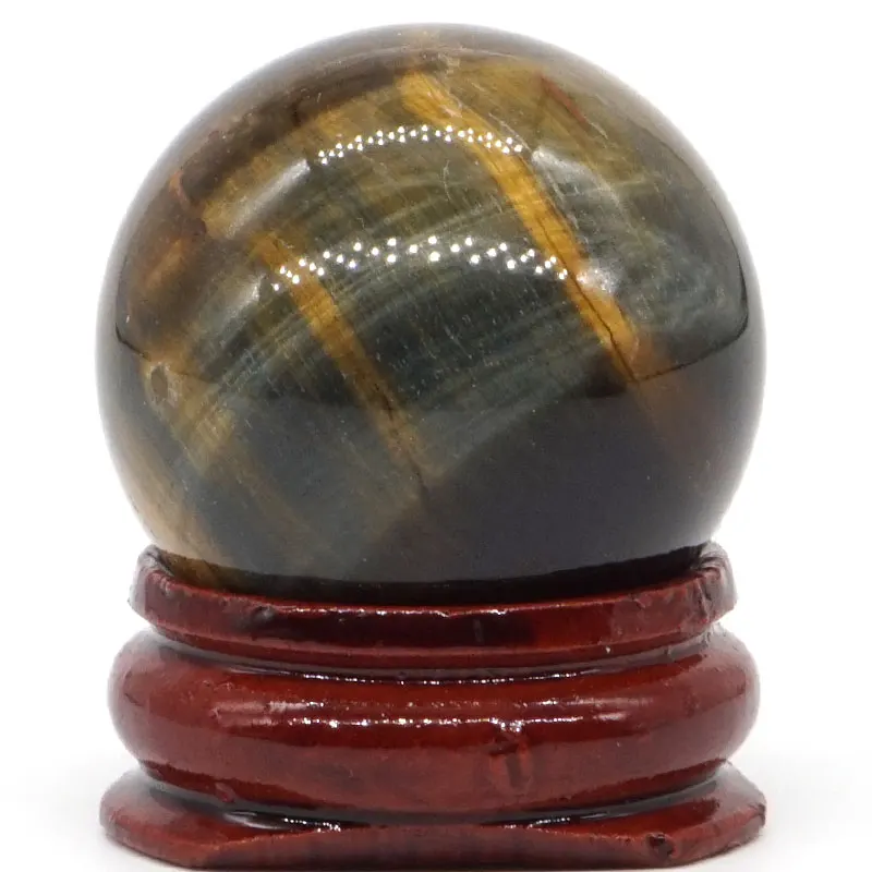 Blue Tiger Eye Натуральный смешанный камень шар Натуральная Минеральная кварцевая Сфера массаж рук хрустальный шар Исцеление фэн-шуй домашний декор аксессуар 30 мм - Цвет: Blue Tiger Eye