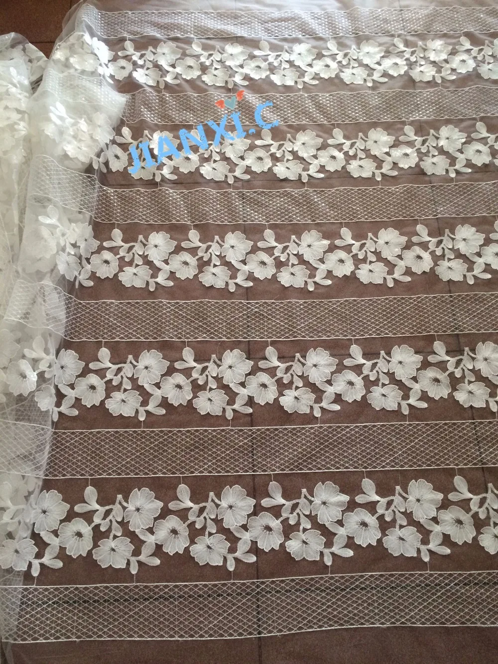 5 ярдов/партия белая кружевная ткань с блестками | Дом и сад