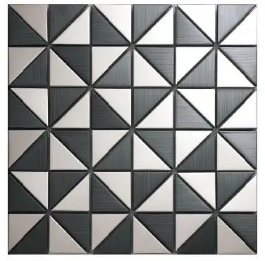 Треугольная металлическая мозаичная плитка из нержавеющей стали кухонный фон