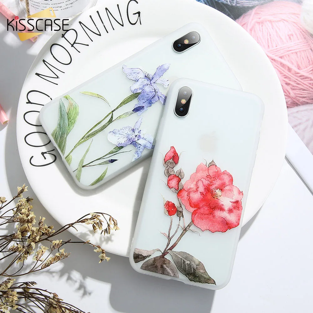 KISSCASE Flower Silicon Cover Case for Xiaomi 8 Redmi Note 5 lotus Flowers Phone Plus 4A 4X Coque Funda |