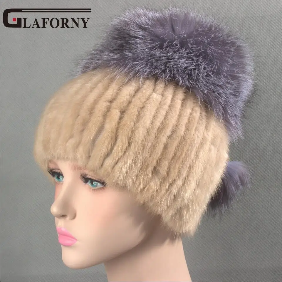Glaforny 2017 меховая шапка из натуральной норки в русском стиле для женщин брендовая