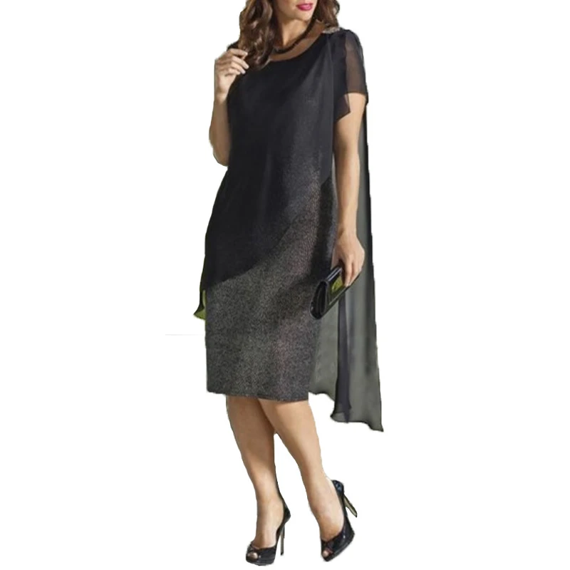 Женское платье Laughido офисное с О-образным вырезом большие размеры 4XL 5XL | Женская