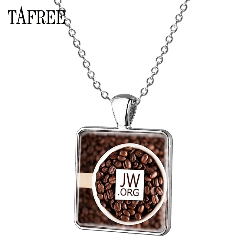 TAFREE JW. Новейшее ожерелье с кулоном Org Посеребренная цепочка ожерелья квадратной