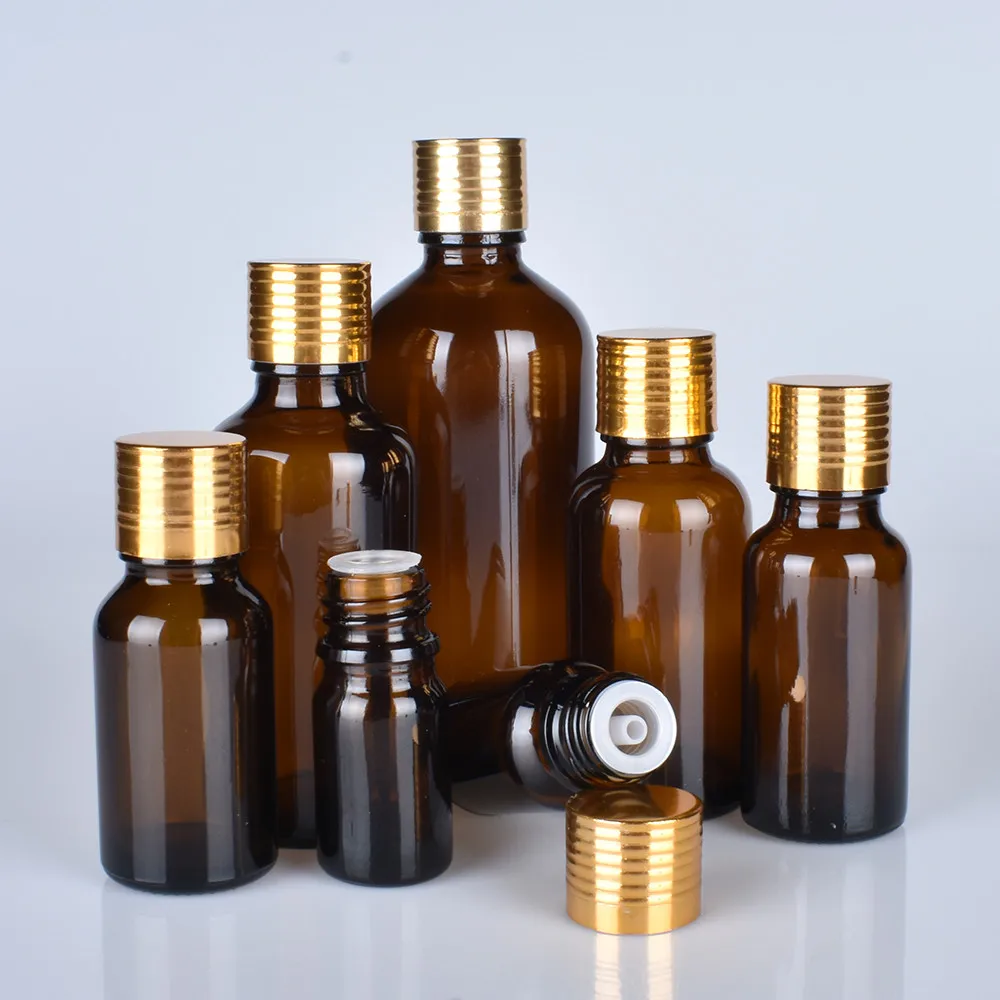 12 шт. Толстый Стеклянный редуктор для бутылки с эфирным маслом золотой