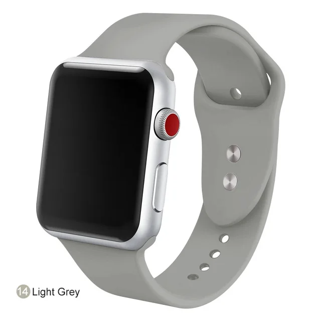 50 шт. мягкий силиконовый сменный спортивный ремешок для 38 мм Apple Watch Series1 2 42 мм ремешок для браслета - Цвет: Серый
