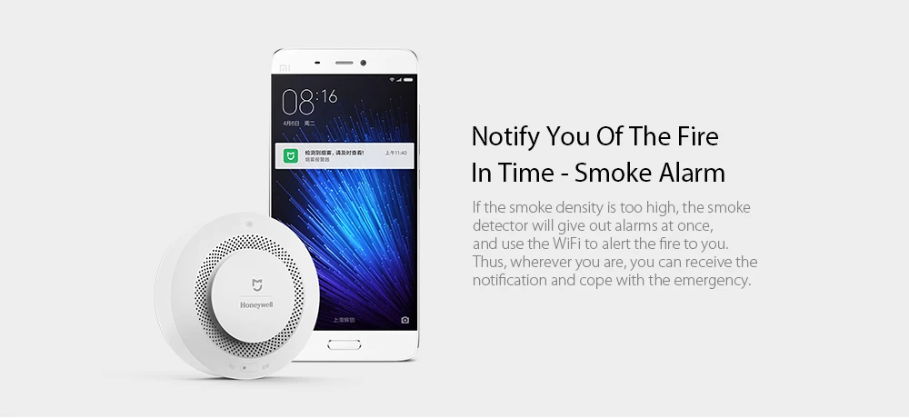 Xiaomi Mijia домашний Honeywell пожарный детектор дыма коптильня дистанционное управление звуковая визуальная сигнализация уведомления работа для Mihome App