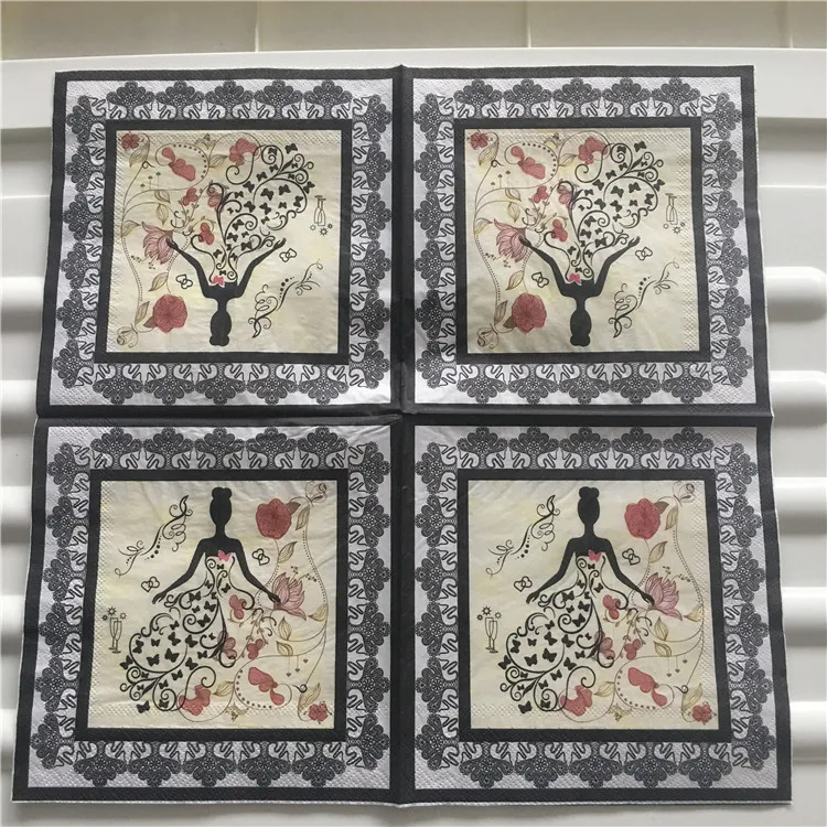 Декупаж, свадьба, день рождения, вечеринка, салфетка, бумага, элегантная ткань, розовый, фиолетовый, красный каблук, девушка, кошка, Ретро стиль, красивые украшения для салфеток