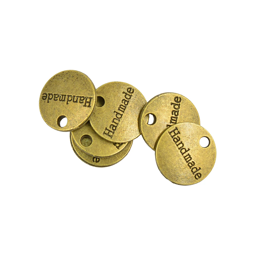 50 шт. античная бронза золото круглая бирка ручной работы этикетка подвески