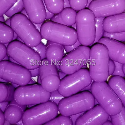 

1000pcs Purple Pyknic Shorten Size 00# Empty Gelatin Capsule Shells, Medicine Powder Refillable Capsules, Mask Storage Capsules