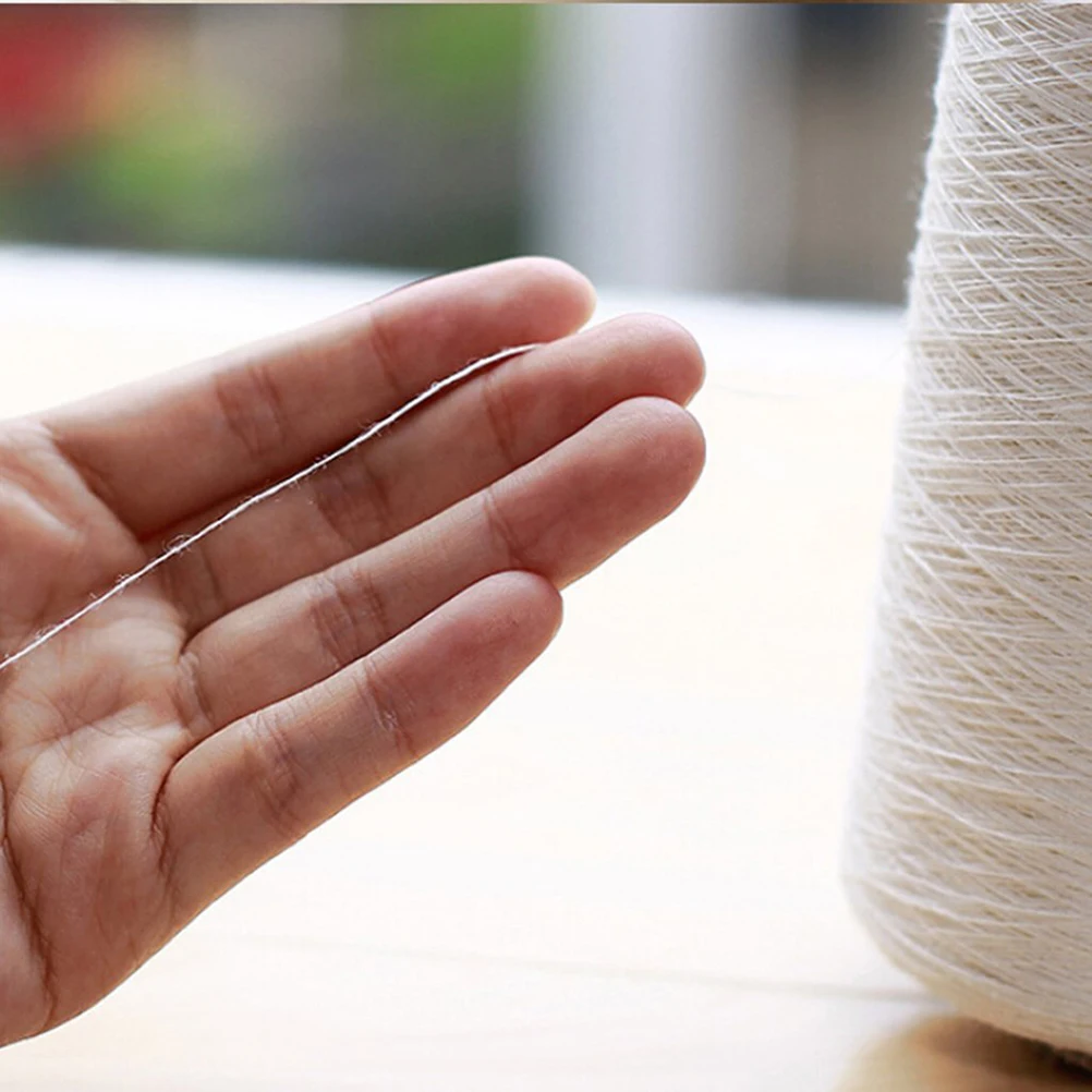 Неотбеленная хлопчатобумажная нить для швейной машины 3000 ярдов (белый)|cotton sewing