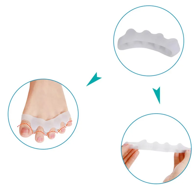 New1Pair ортопедические стельки для ног Уход за исправление вальгусной деформации первого пальца стопы для педикюра, на палец сепаратор Инструменты для педикюра Силиконовая полоска от натирания на пятку файл
