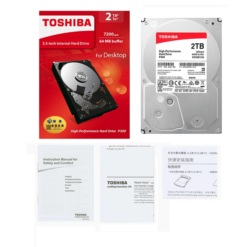 Внутренний жесткий диск TOSHIBA 2 ТБ 2000 Гб настольный ПК NVR для систем