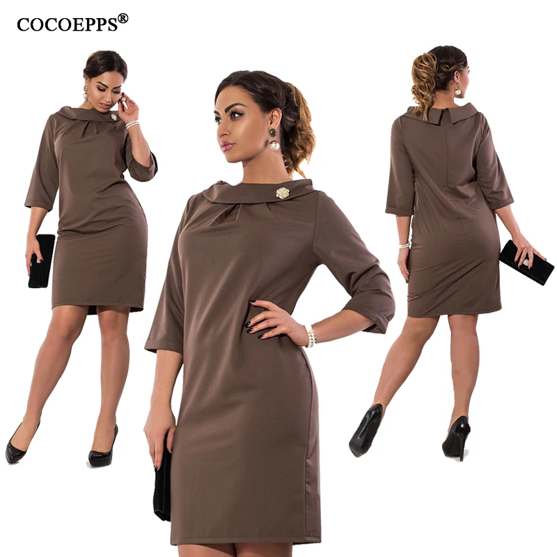 ICHOIX 2019 элегантные женские платья большого размера повседневные свободные с