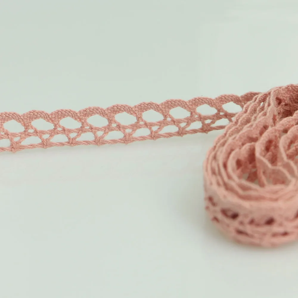 5 ярдов много тканый хлопок кружево отделка DIY шитье шторы Ремесло Украшение ребенок синий ребенок розовый хлопок отделка кружевная лента