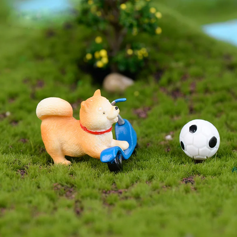 Искусственный щенок Акита Собака Смола Модель Животного Фигурка кукольный домик
