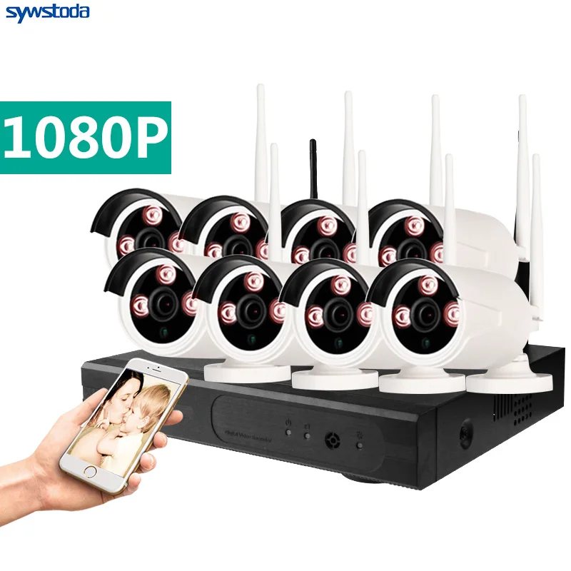Камера видеонаблюдения 8 каналов 1080P NVR функция Plug and Play шт. 2 МП HD беспроводная