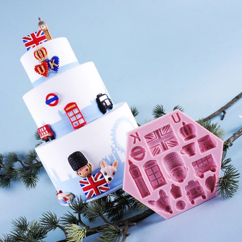 Силиконовая форма серии UK Big Ben & Hat для помадки инструменты украшения тортов формы