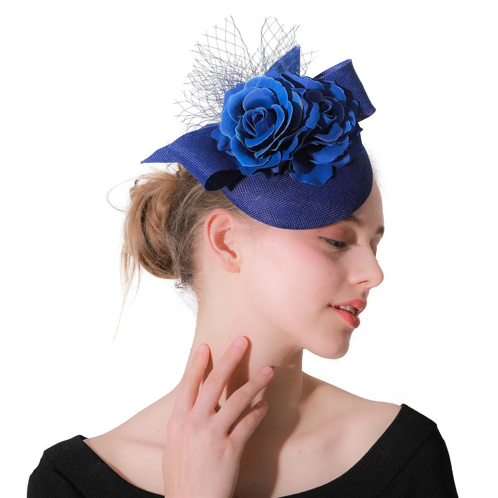 Женская шляпка шляпы Черное вечернее платье вуалетки для свадьбы женская шляпа