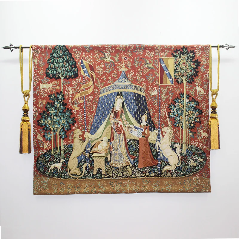 Belgian Tapestries A Mon Seul Desir Dobby одеяла очищенные хлопковые картины настенный гобелен