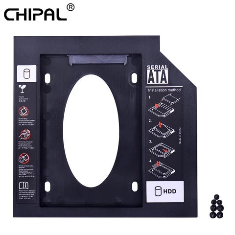 Универсальный Переходник CHIPAL для установки второго жесткого диска 9,5 мм SATA 3,0 для 2,5 дюйма SSD чехол Корпус жесткого диска для ноутбука ODD DVD-ROM CD-ROM, 10 шт.