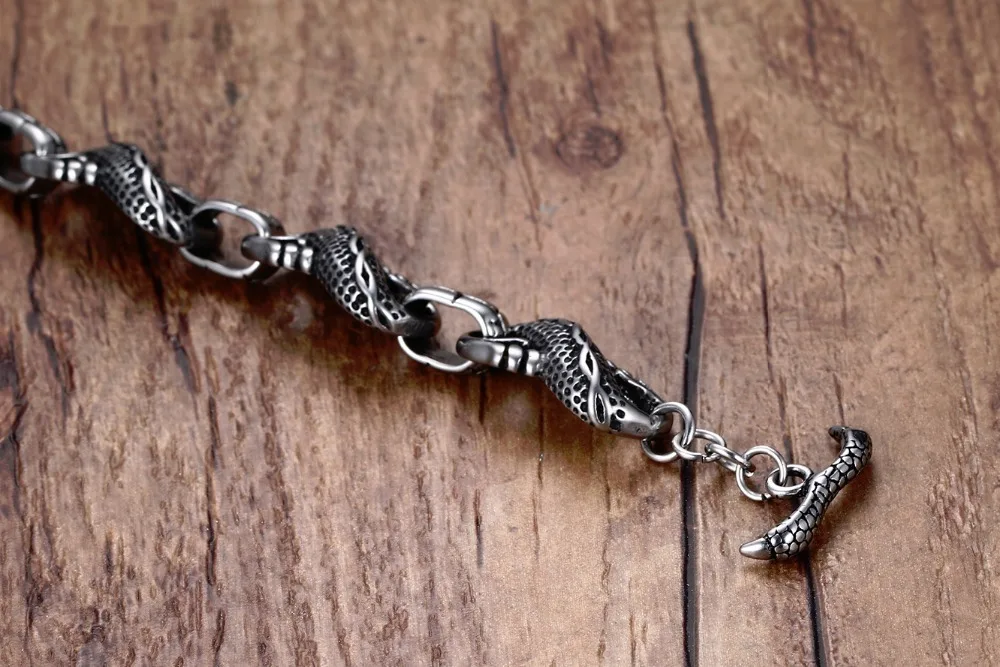 Мужской браслет в стиле s Dragon со звеньями с застёжкой-тумблером серебристого цвета, мужские панк браслеты из нержавеющей стали, ювелирные изделия pulseira masculina