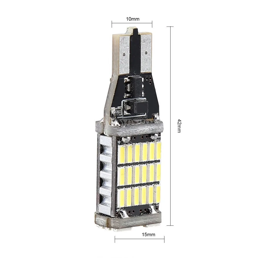 2 шт. T10 T15 W16W LED Обратный Лампочки 920 921 912 Canbus 4014 45smd чипсетов ошибок Резервное