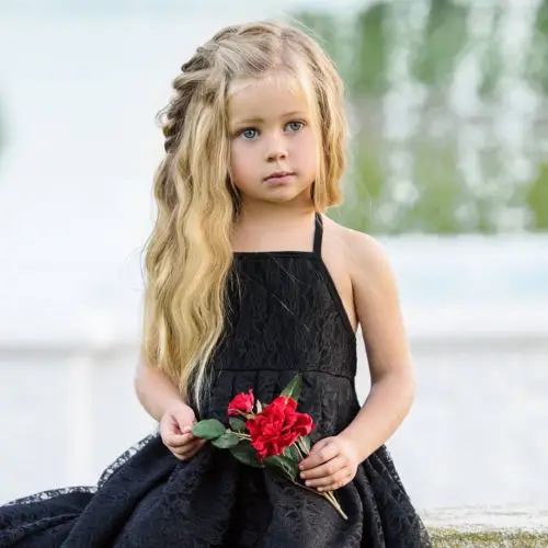 Новинка 2018 кружевное платье принцессы на бретелях для девочек Летнее Длинное без