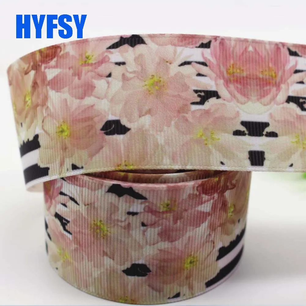 Hyfsy 10023 25 38 мм большая Цветочная лента 10 ярдов DIY материалы для волос бант