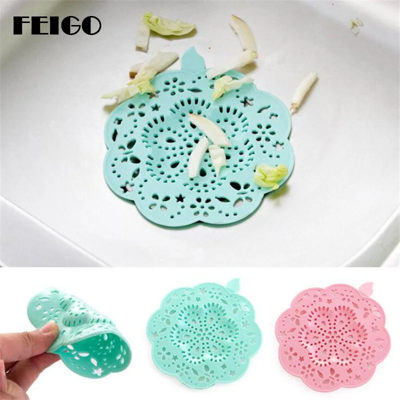 

FEIGO 1Pcs Flower Prevent Clogging Pattern Kitchen Sink Filter Bathroom Strainers Bathtub Drain Cover Hair Catcher Waste F597