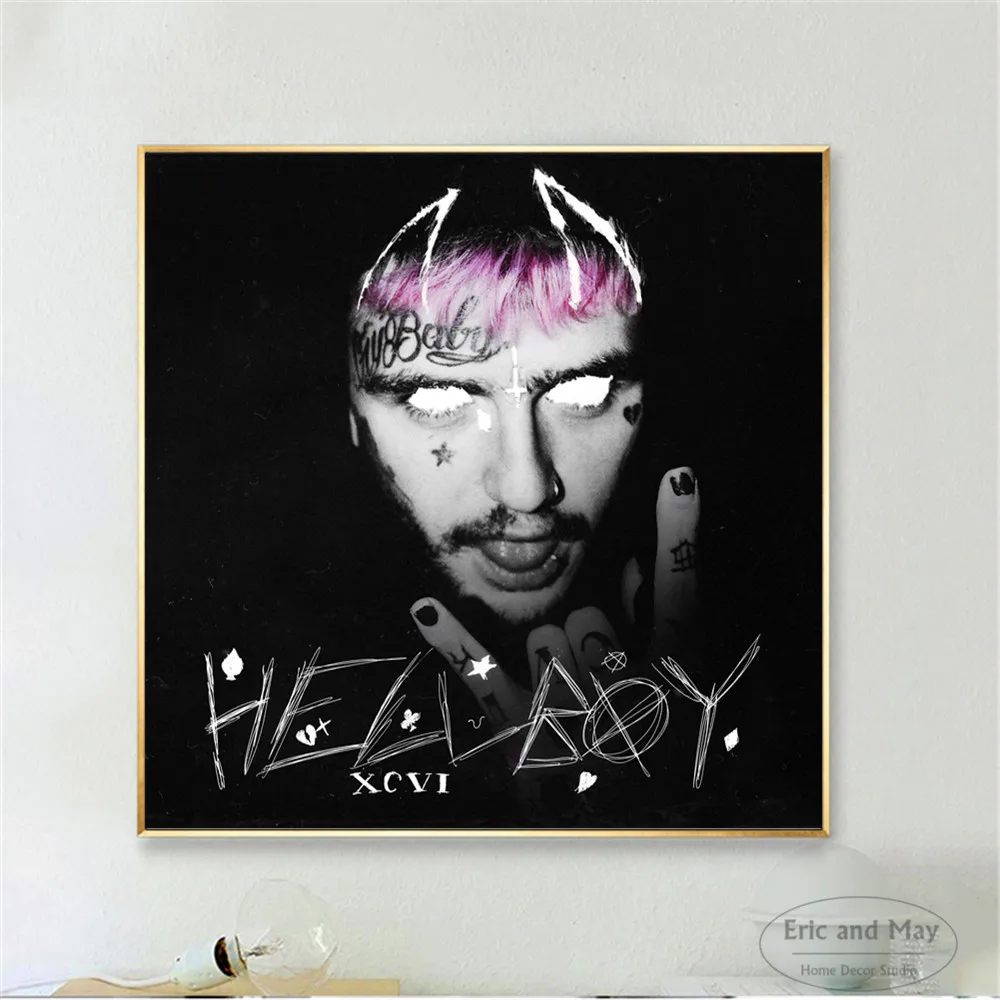 Картина на холсте Hellboy Lil Peep Singer художественные плакаты и принты Настенная