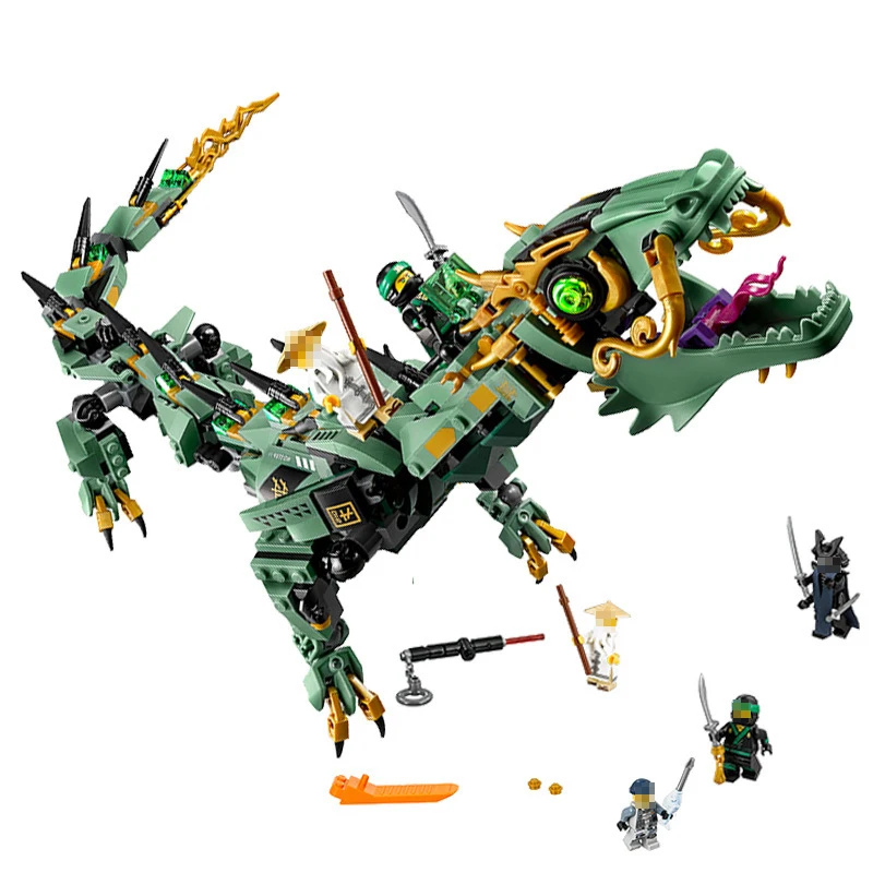 Models building toy 31072 568pcs Ninja Green Flying Mecha Dragon Building Blocks Compatible with 70612 toys & hobbies | Игрушки и