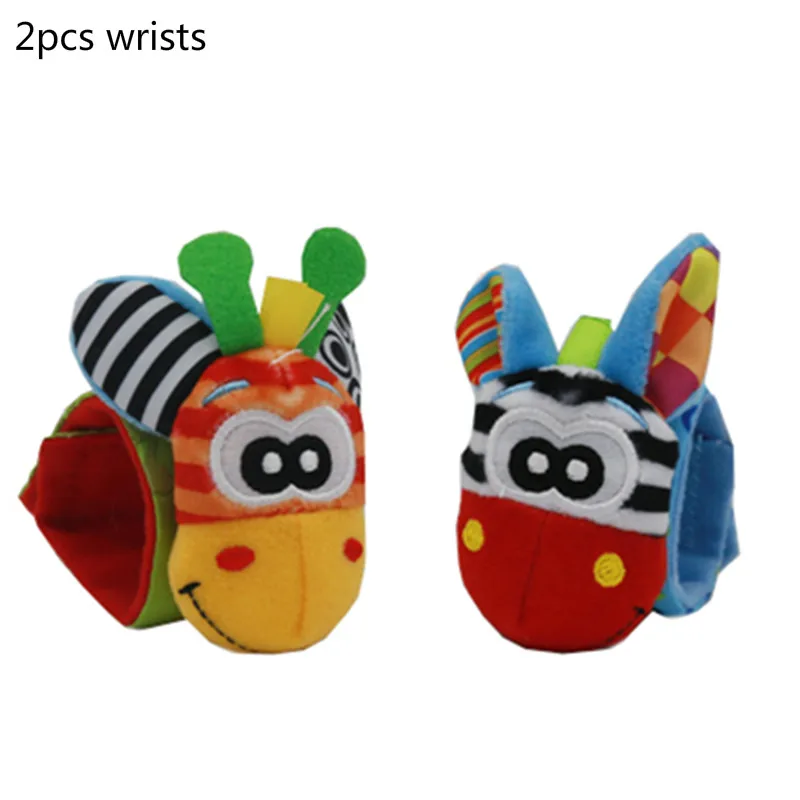 2pcs wrists Детские носки, погремушки, игрушки, погремушки на запястье, носки для ног 0-24 месяцев, детские погремушки, игрушки - Цвет: 2pcs wrists