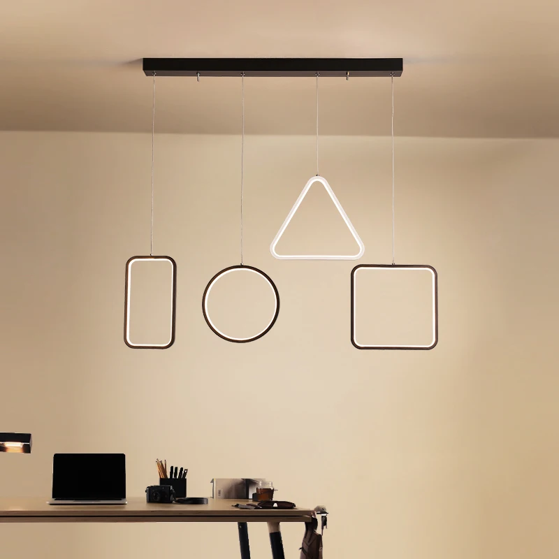 Черная/белая Современная подвесная светодиодная Люстра для столовой кухни бара