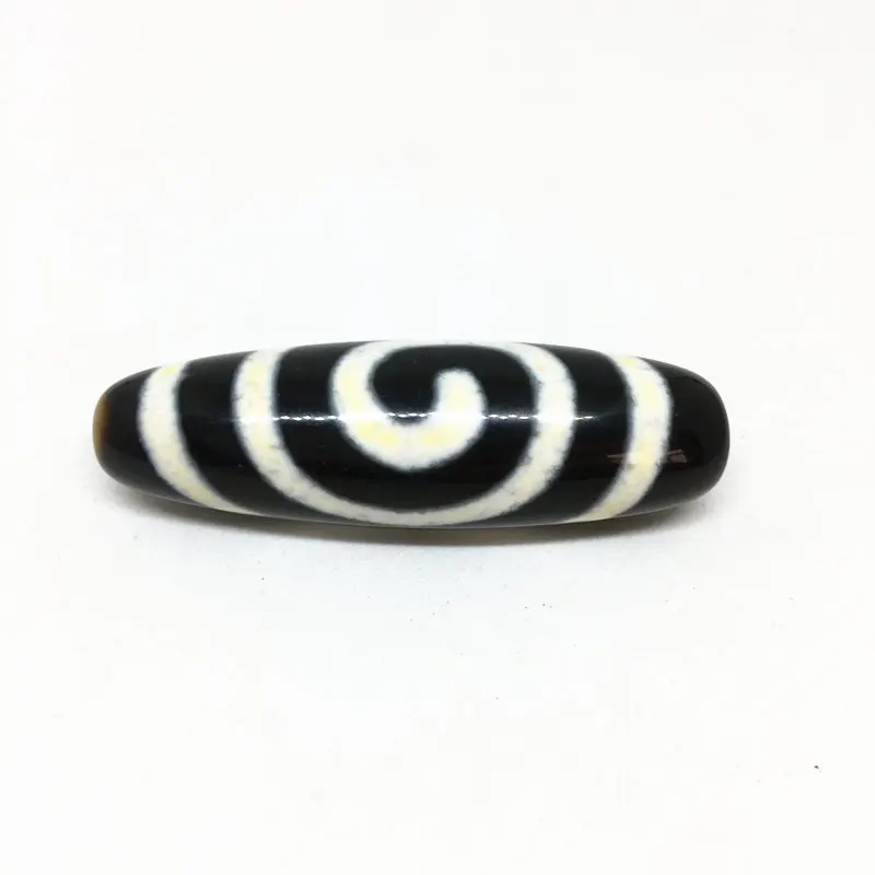 Бисер из натурального агата спиральный амулет с редким узором 13 мм * 45 тибетский