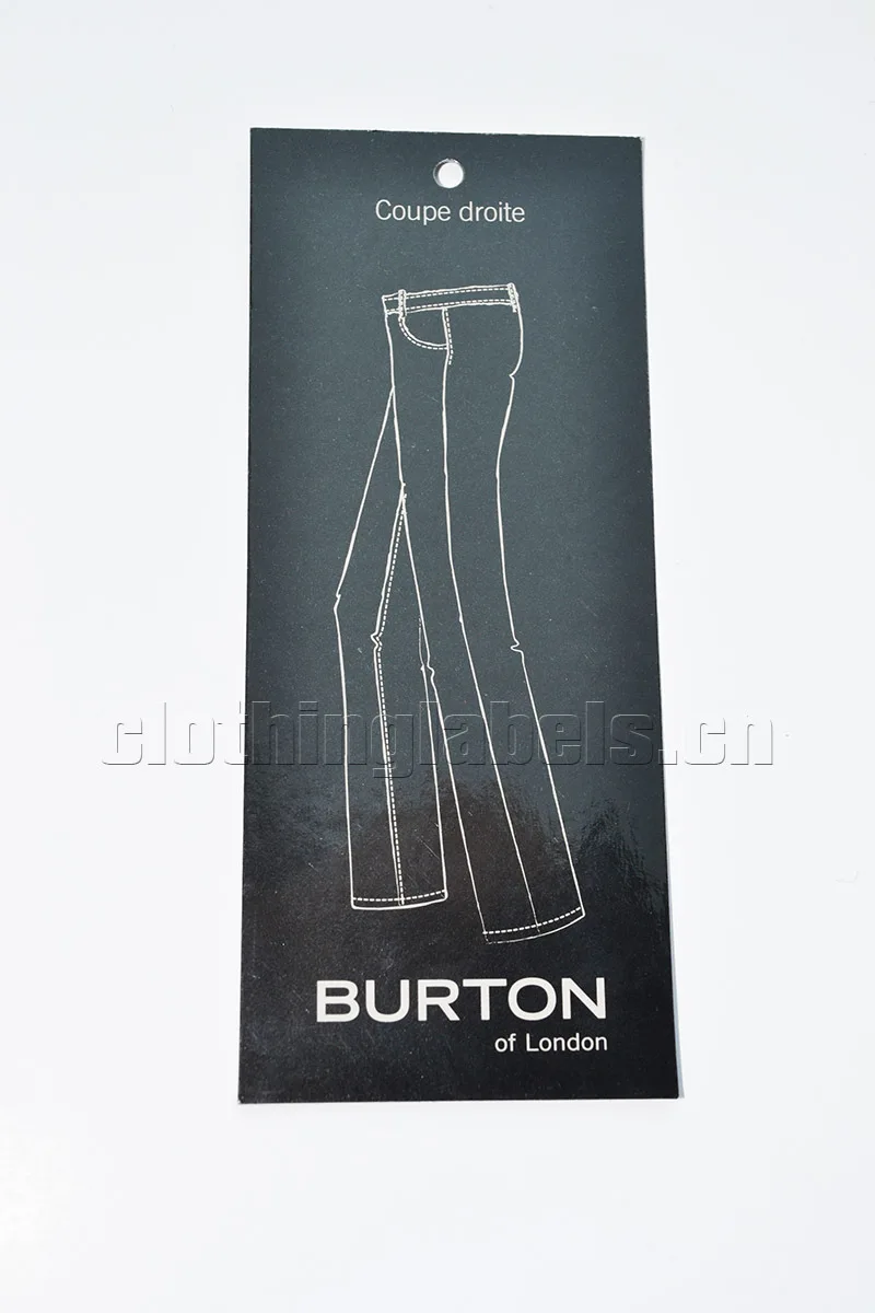 Подвесная бирка для брюк в супермаркете с индивидуальным дизайном глянцевое