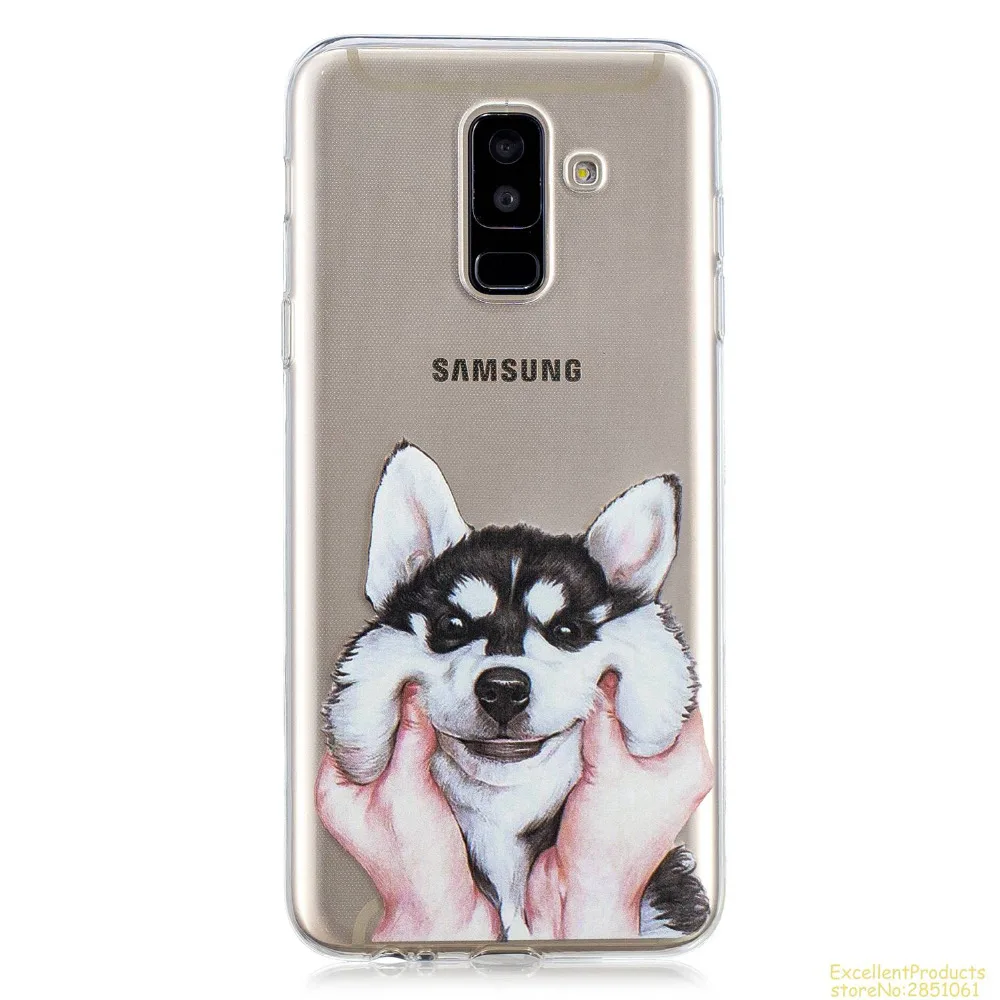 Силиконовый чехол для телефона samsung A6 плюс 2018 fundas hoesje Красивый Веселый мультяшный