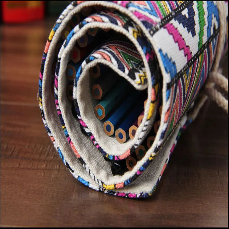 Рулонный парусиновый чехол для карандаша в китайском этническом стиле