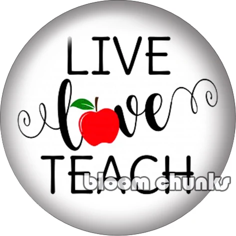 B2851 Live love teach apple teacher, круглый стеклянный кабошон для фото, демонстрация, плоская задняя часть, 12 мм/18 мм/20 мм/25 мм TL1272 - Цвет: B2851