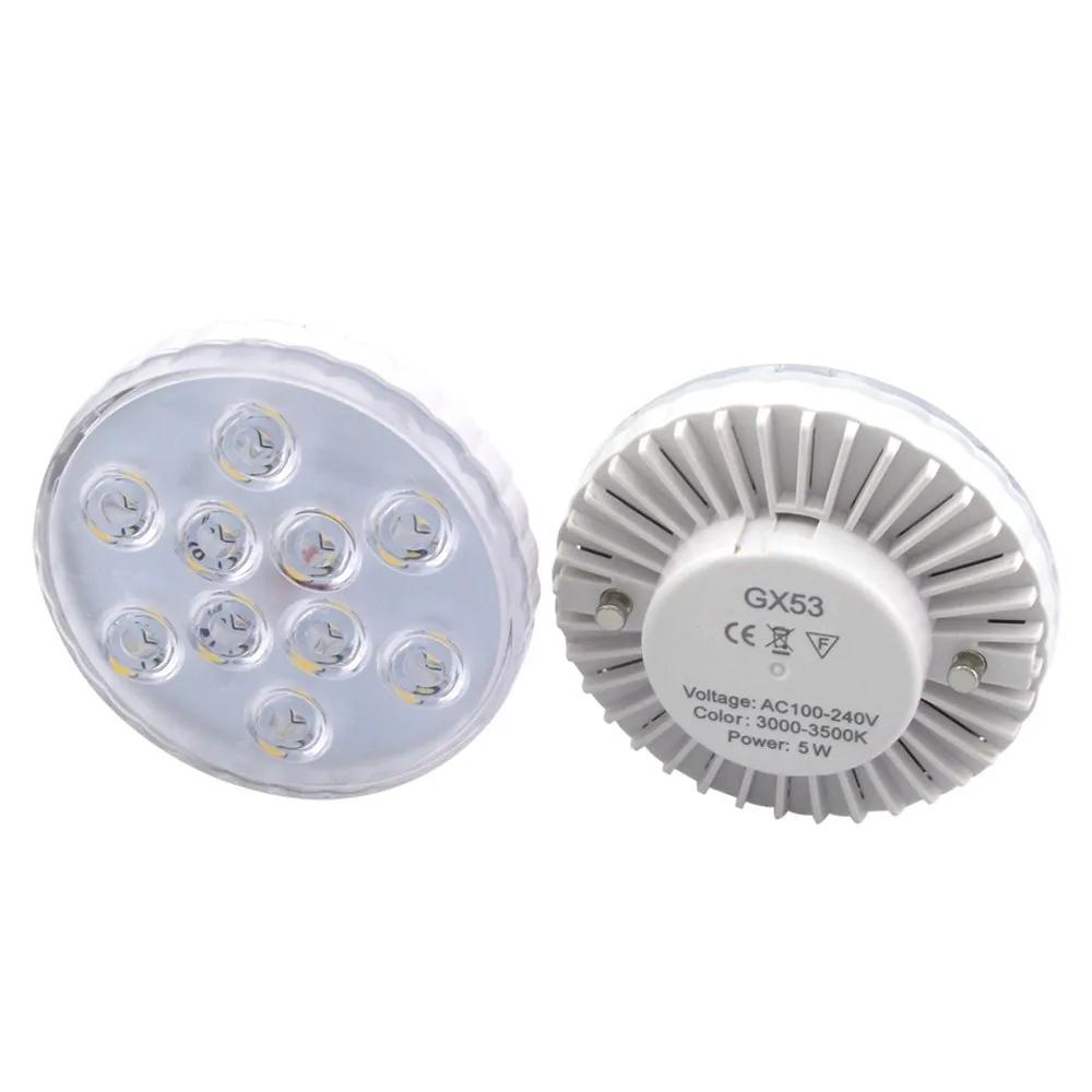 GX53 Офисная светодиодная лампа супер свет SMD 5730 480LM 5 ватт 110В 220В Gx53 высокое