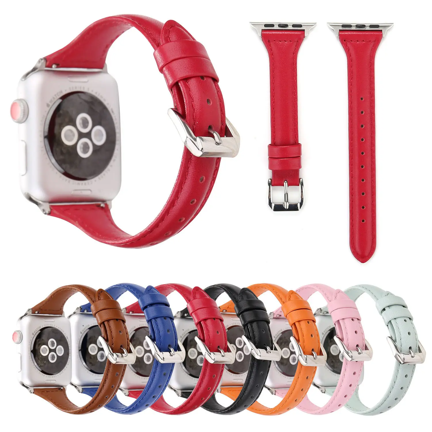 Ремешок из натуральной кожи для iWatch спортивный браслет Apple Watch 42 мм 38 Series 1 2