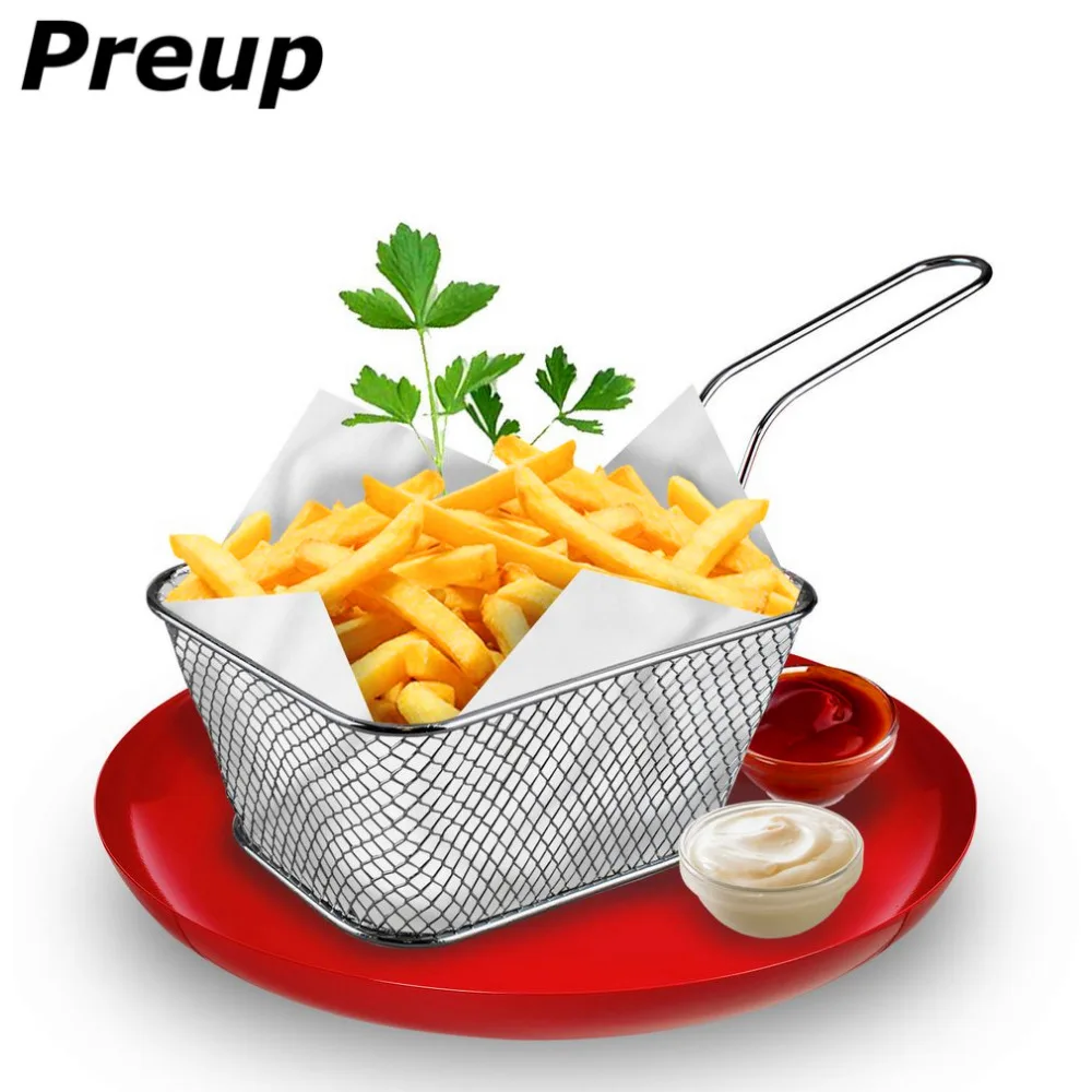 Складная мини корзина для жарки PREUP промывка паром сетчатый дуршлаг картофеля