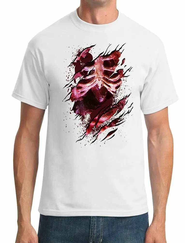 Заколка на Хэллоуин Undead Heart Ripped Design-Мужская футболка | Мужская одежда