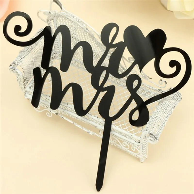Акриловый свадебный торт Топпер Happy Mr & Mrs украшение торта юбилей Любовь Торт