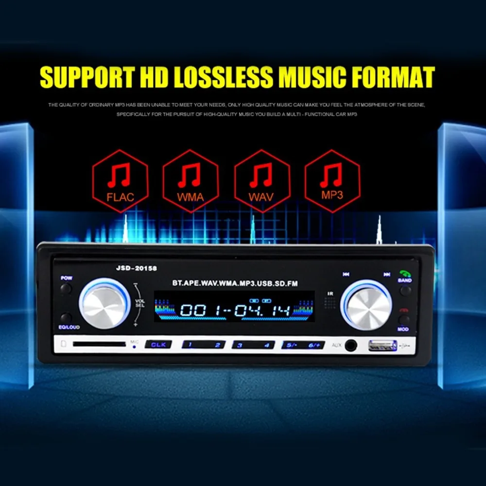 Автомагнитола JSD - 20158 12 В Bluetooth V2.0 стерео mp3-плеер FM радио приемник поддержка USB AUX