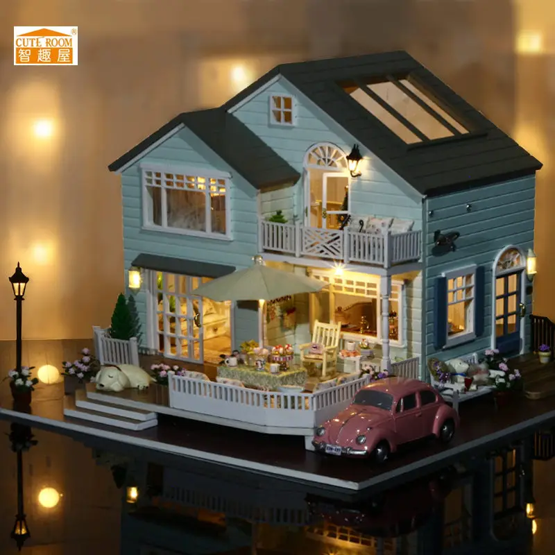 CuteRoom ручной работы A-035-A Queens Town DIY кукольный домик Миниатюрная модель с светильник коллекция музыки подарок